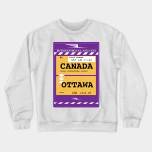 Canada, Ottawa travel ticket Crewneck Sweatshirt